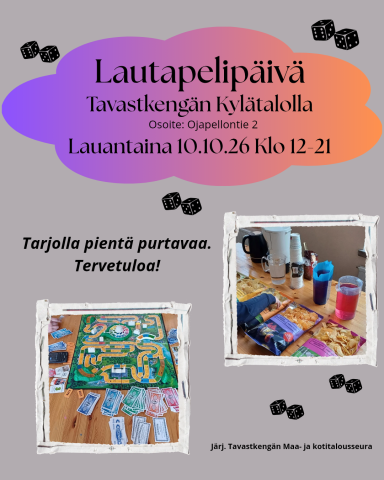 Lautapelipäivä Tavastkengän Kylätalolla