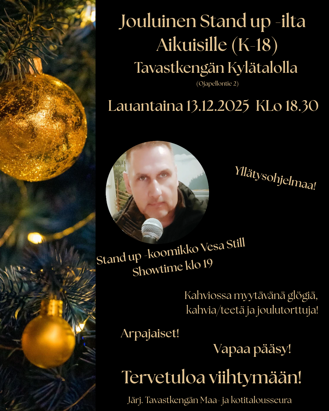 Jouluinen Stand up -ilta Aikuisille (K18)