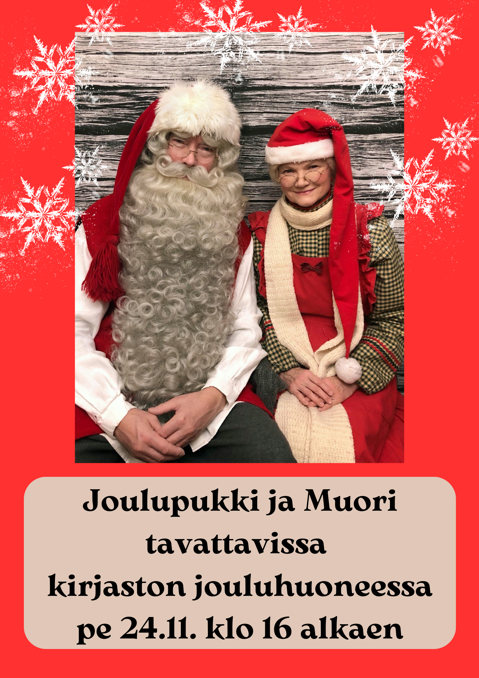 Joulupukki ja Muori jouluhuoneessa