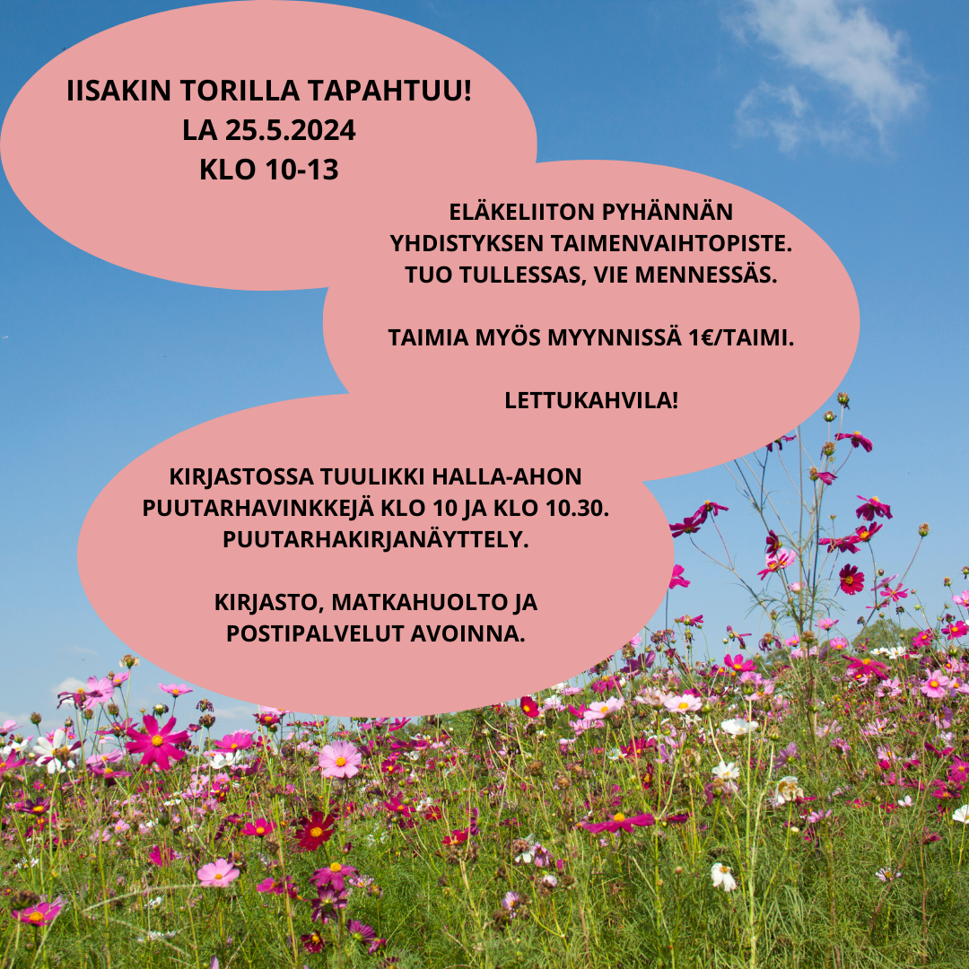 Iisakin torilla ja kirjastossa tapahtuu